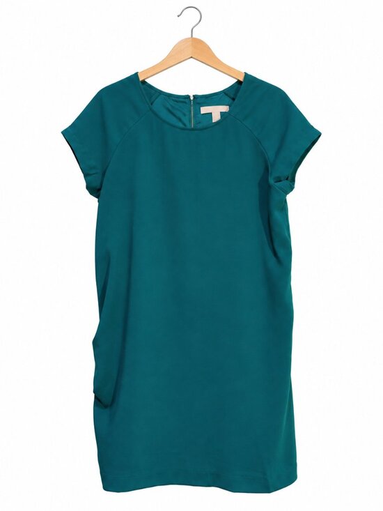 Forever 21 Dresses & Skirts - Teal Shift Dress Short Sleeve Fall Work Office Career Size Large
